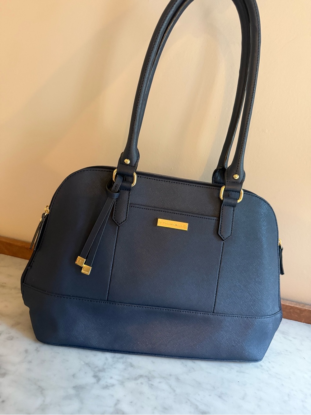 Tignanello Clean & Classic Saffiano Leather Satchel Handbag - Picture 2 of 10